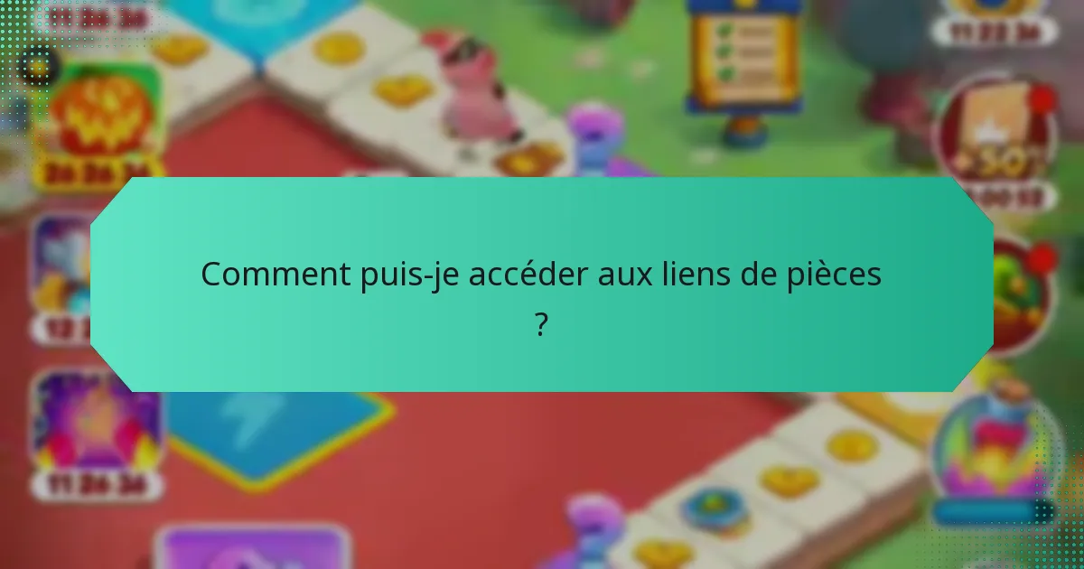 Comment puis-je accéder aux liens de pièces ?