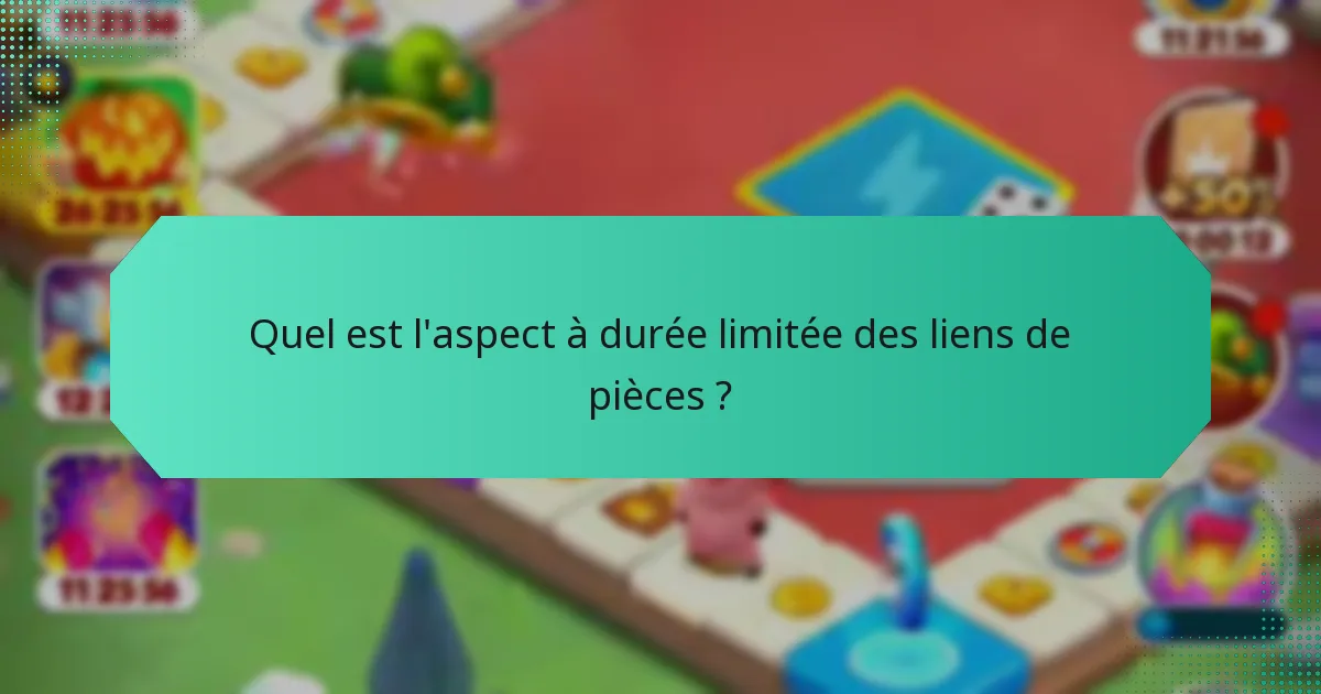 Quel est l'aspect à durée limitée des liens de pièces ?